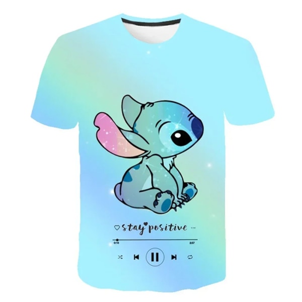 Lilo & Stitch T-shirt för barn Anime Sommarmode Tecknad barnpojke Flickor One Piece T-shirts Sonic Marios Kortärmad 3 100