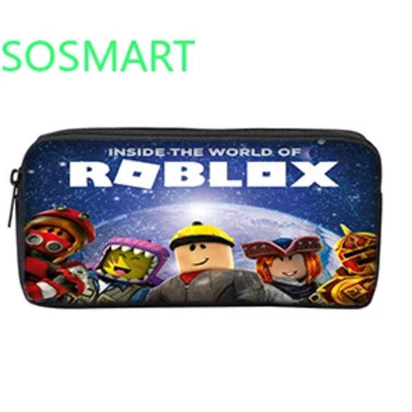 3PC-SET 3D-utskrift Roblox-spel som omger Primär- och gymnasieelever Ryggsäck Satchel Pen Väska Anime Cartoon Mochila A Pencil case
