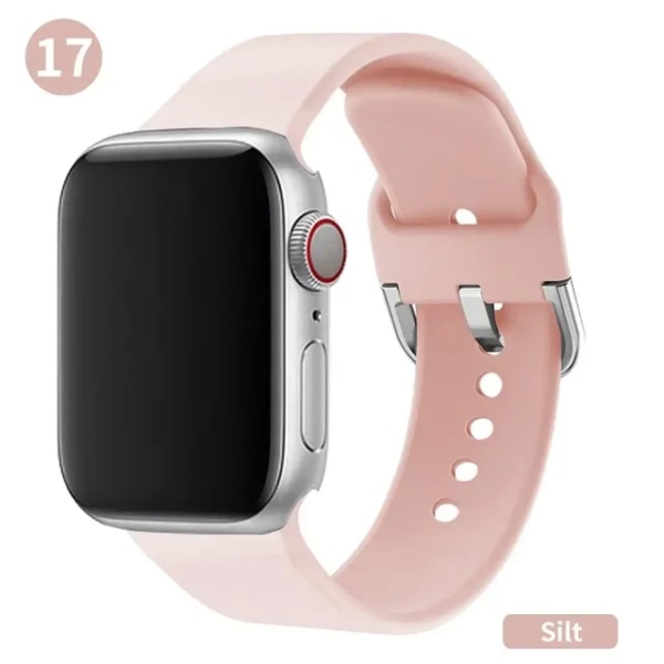 Lämplig för äpplen Mjuk silikonrem för Apple Watch Band 41mm 45mm 38mm 42mm 40 41mm Smart Watchband Armband För iWatch Series 9 8 7 6 Silt 42 44 45 49mm M-L