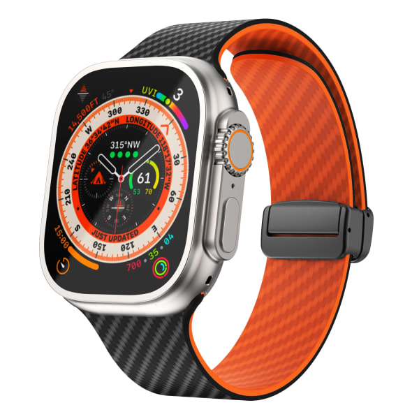 Magnetic D Folding Band För Apple Watch series 8 ultra 49mm 45mm 41mm Watchband 44mm 40m 42mm 38mm iWatch serie 7 6 se 5 C Black yellow 38 40 41mm