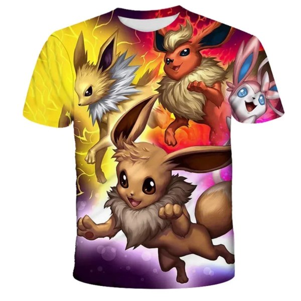 One Piece Bulbasaur Sonic Charmander Charizard Jigglypuff Gengar Anime Tecknad Barn Sommarkläder Topp Kortärmad T-shirt 12 120