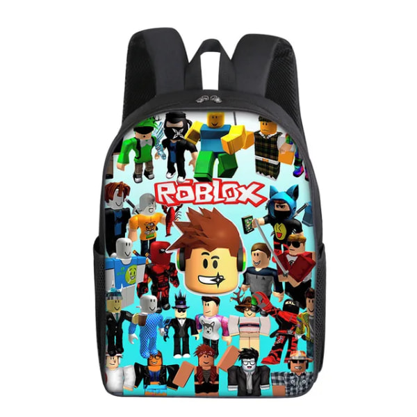 A-SET Roblox Primär- och mellanstadieelever Skolväska Pennaväska Måltidsväska Pojkar Flickor Anime Mochila Födelsedagspresent för barn A Schoolbag-02