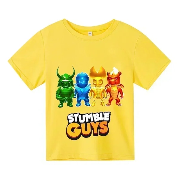 Stumble Guys Games Robloxing Summer Short Sleeve Kids Boutique T-shirt Kawaii Anime Short Sleeve Boys and Girls Picture color 140