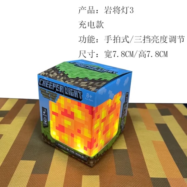NYTT minecraft Steve Light Up creeper LED Night desktop Light Luminous Toys creeper modell Toy Torch Handhållen&Väggfäste barngåva 4