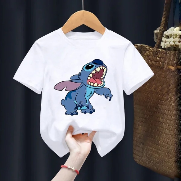 Disney Lilo Stitch Barn T-shirt Kawaii T-shirt Anime Tecknade Barn Casual T-shirt Barn Flicka Pojke Mode Y2K Topp 011645 120