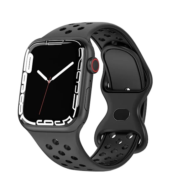 Lämplig för äpplen Rem För Apple Watch Band 49mm 44mm 45mm 42mm 41mm 38mm 40mm correa Silikon sportarmband iwatch 8 SE 7 6 5 Ultra 49 Black 42 44 45 49mm