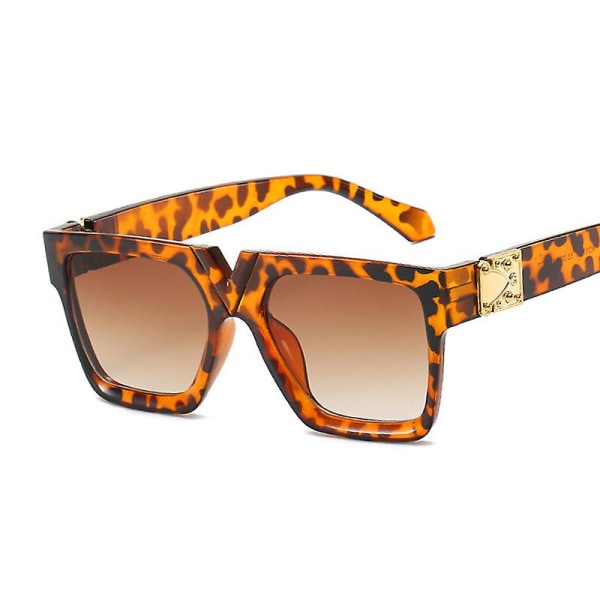 2023 Fyrkantiga solglasögon Kvinna Lyxmärke Resor Svarta rektangulära solglasögon Kvinnligt mode Retro Lunette De Soleil Femme Leopard Other