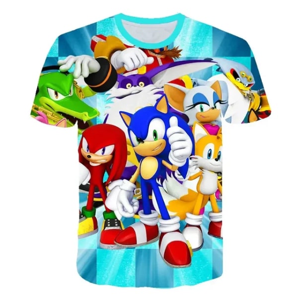 2023 Nya barn tecknade söta kläder Sommar Barn Pojkar T-shirt Printed kortärmad Baby Girls T-shirt Sonic kortärmad 6 120