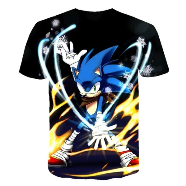 2023 Nya barn tecknade söta kläder Sommar Barn Pojkar T-shirt Printed kortärmad Baby Girls T-shirt Sonic kortärmad 9 150