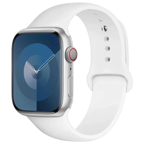 Lämplig för äpplen Silikon sportband för Apple Watch -rem49mm 44mm 45mm 40mm 41mm 42mm 38mm armband iwatch series9 8 7 6 5 4 3SE Ultra White 49mm-42-44-45mm M-L