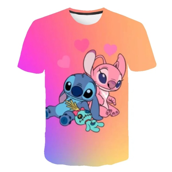 Ny Kawaii Lilo Stitch Rolig tecknad T-shirt Barn Flickor Stitch Söt Manga T-shirt Y2k Grafisk Pojkar T-shirt Streetwear Top Tees 1 120