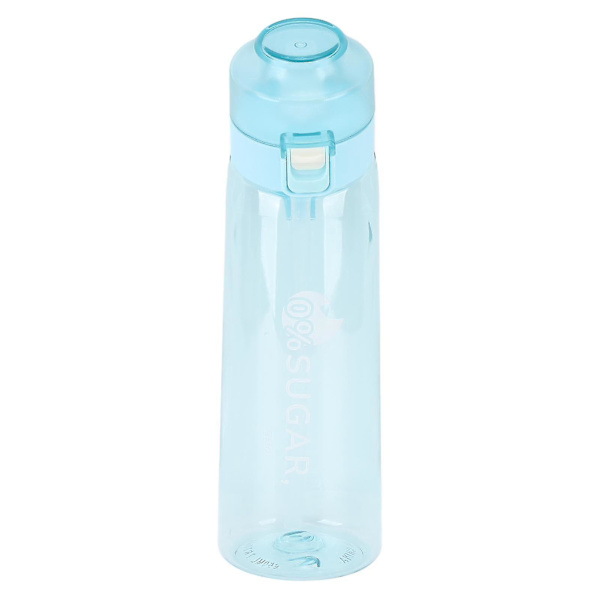 Doftvattenflaska 650 ml pop-up cover Transparent Portabel utomhussportdoft Vattenkopp med halmblå null none