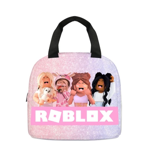 Roblox med fack Primär- och mellanstadieelever Skolväska Sportryggsäck Lightening Pojkar Flickor Cosplay Anime Mochila Lunch bag-04