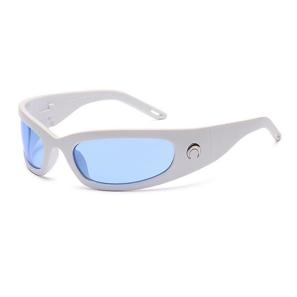 Mode båglösa Y2k solglasögon för kvinnor män Trendiga 2000-tals solglasögon Punk One Piece Goggles Mode nyanser Oculos De Sol 10 none