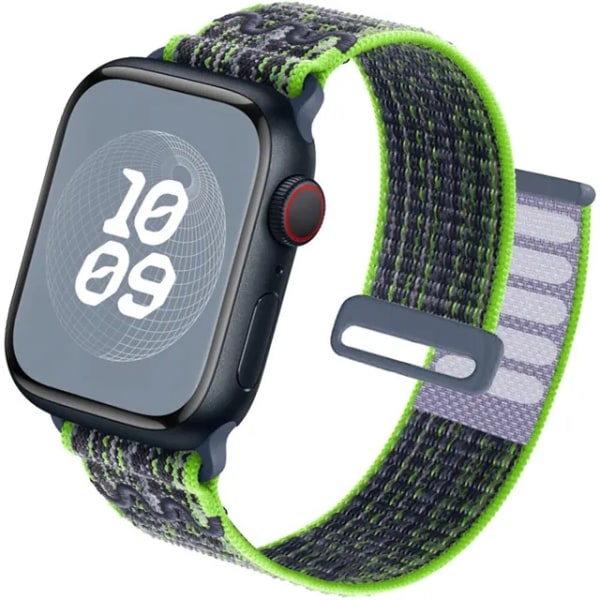 Sportrem för Apple Watch Band 44 mm 40 mm 49 mm 45 mm 41 mm 42 mm 38 mm Nylon Correa iwatch ultra 2 Series 9 8 se 7 6 5 4 3 Bright Green Blue 42mm-44mm-45mm-49mm