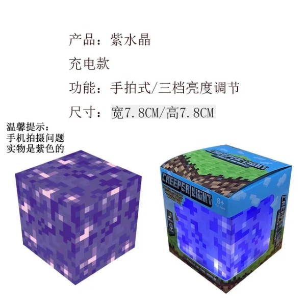 NYTT minecraft Steve Light Up creeper LED Night desktop Light Luminous Toys creeper modell Toy Torch Handhållen&Väggfäste barngåva 3