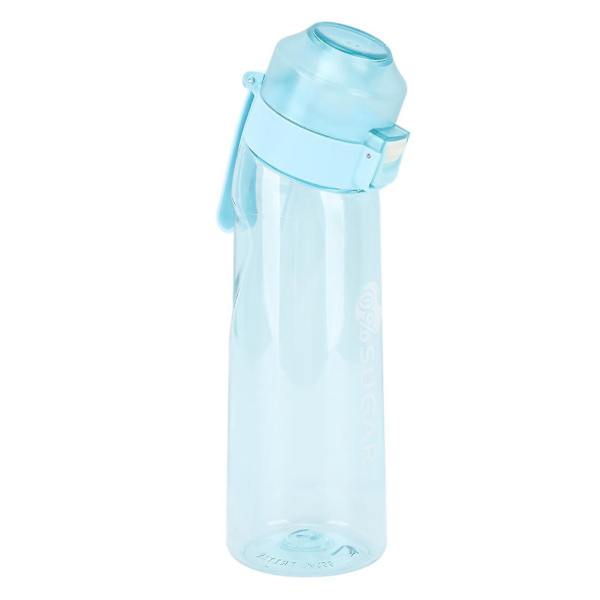 Doftvattenflaska 650 ml pop-up cover Transparent Portabel utomhussportdoft Vattenkopp med halmblå null none