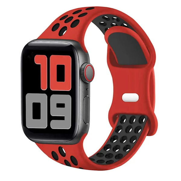 Lämplig för äpplen Rem För Apple Watch Band 49mm 44mm 45mm 42mm 41mm 38mm 40mm correa Silikon sportarmband iwatch 8 SE 7 6 5 Ultra 49 Red Black 42 44 45 49mm