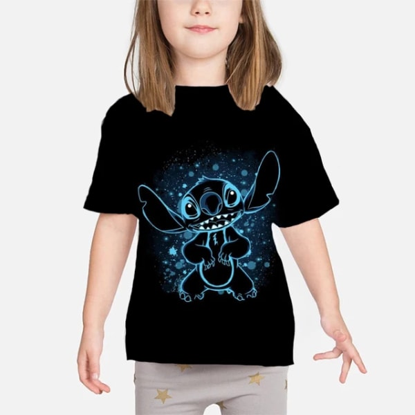 Kawaii Lilo Stitch Rolig tecknad T-shirt Barnstygn Söt Manga T-shirt Y2k Grafisk T-shirt för flickor Streetwear Boys Top Tees 20 120