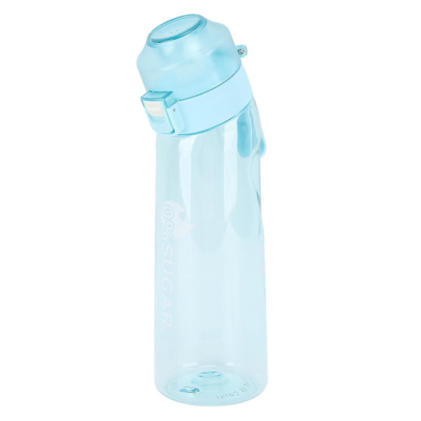 Doftvattenflaska 650 ml pop-up cover Transparent Portabel utomhussportdoft Vattenkopp med halmblå null none