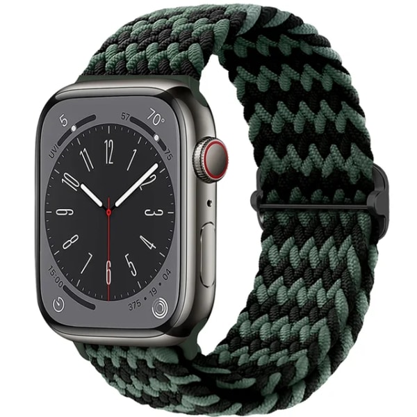 Lämplig för äpplen Flätad Solo Loop För Apple Watch band 44mm 40mm 49mm 45mm 41mm 38mm Elastiskt nylon iWatch series 8 3 se 6 7 Ult strip green 42mm 44mm 45mm 49mm