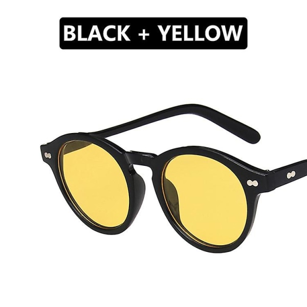 Retro mode solglasögon för män kvinnor vintage liten rund ram solglasögon gul lins Uv400 glasögon solglasögon glasögon 3 only 1 sunglasses