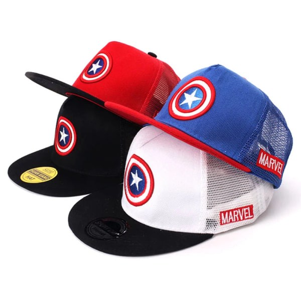 2023 Disney Spiderman Cartoon Baby Hat Barn Baseball Cap Pojke Flicka Marvel Kepsar Snapback Hip Hop Barn Cap för toddler Justerbar 2-8Y mesh black captain