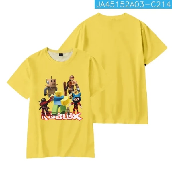 Barnkläder ROBLOX Tecknat print Skarva T-shirt O-ringad Sport T-shirt Pojkar Flickor Toppar Hög kvalitet Kortärmad Bästa present 2 120CM