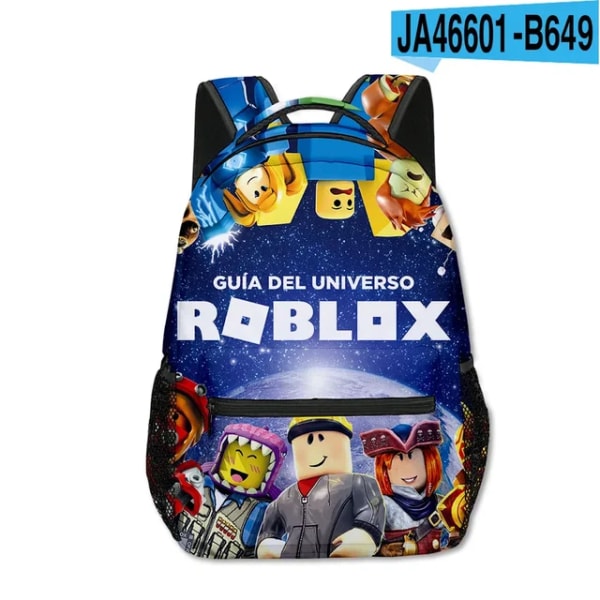ROBLOX Virtual World Primary Secondary School Skolväska Ryggsäck Mochila Ryggsäck kawaii Cartoon Presents Skolväska Mochila Fully printed bag-F