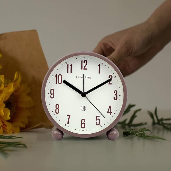 Rund metallväckarklocka, skrivbordsklocka, Silent Scan Night Light Clock Style5 null none