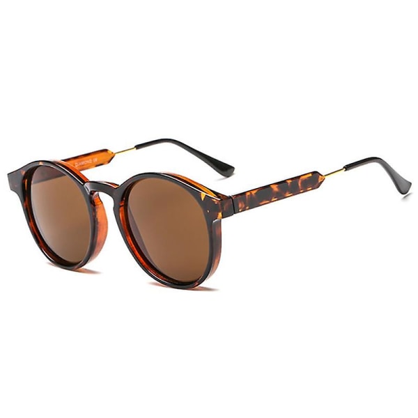 2023 Retro Runda Solglasögon Dam Herr Märkesdesign Transparent Solglasögon Kvinnlig Herr Oculos De Sol Feminino Lunette Soleil leopard As Picture