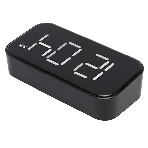 Digital USB -väckarklocka med stor display - Svart skal, vita siffror - Perfekt för sovrum och kontor null none