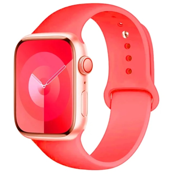 Lämplig för äpplen Silikon sportband för Apple Watch -rem49mm 44mm 45mm 40mm 41mm 42mm 38mm armband iwatch series9 8 7 6 5 4 3SE Ultra Coral red 49mm-42-44-45mm M-L