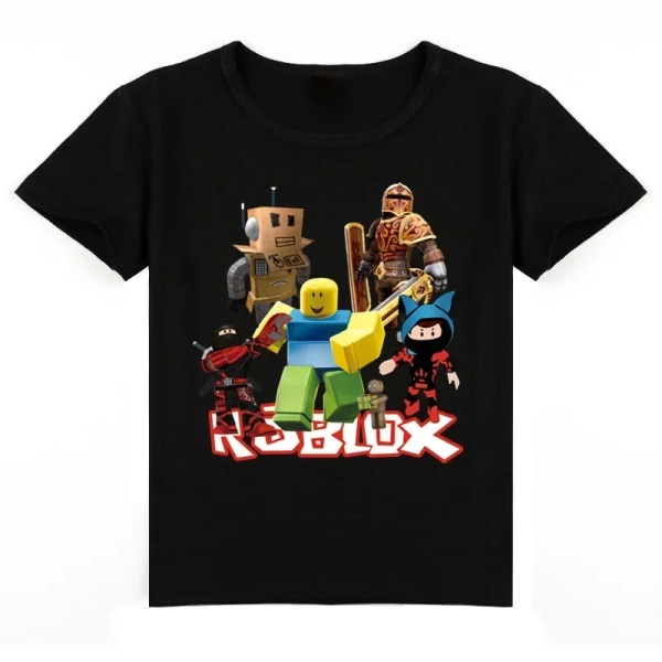 Barnkläder ROBLOX Tecknat print Skarva T-shirt O-ringad Sport T-shirt Pojkar Flickor Toppar Hög kvalitet Kortärmad Bästa present 3 150CM