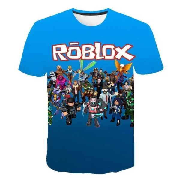 ROBLOX Kortärmad T-shirt för barn Bomull Sommar Barnkläder Tecknad Casual T-shirt Pojkar och flickor Sweatshirt STJ-TDX-647-4 130CM