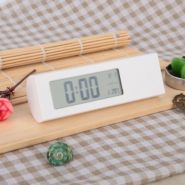 LCD digital väckarklocka med temperaturdisplay, bakgrundsbelysning, dag- och datumfunktioner null none