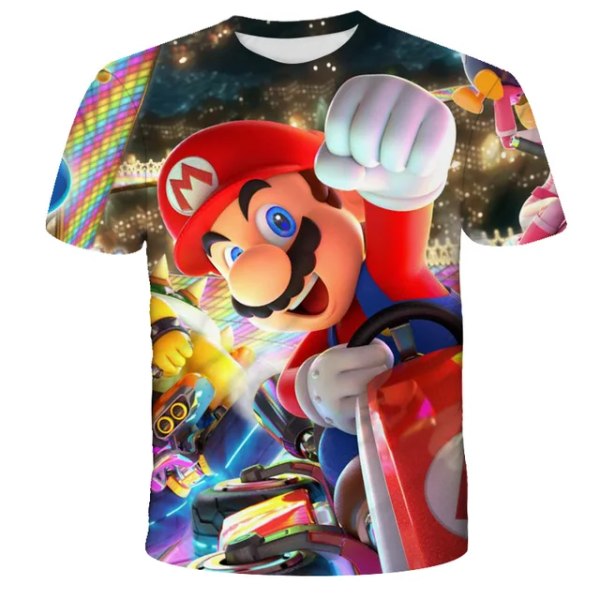 Barn Super Mario T-shirts Pojke Tecknad Toppar T-shirts Barnkläder Baby Pojkar T-shirt Barn Flicka Kläder Nya sommar Kortärmade TX-S1841 160CM