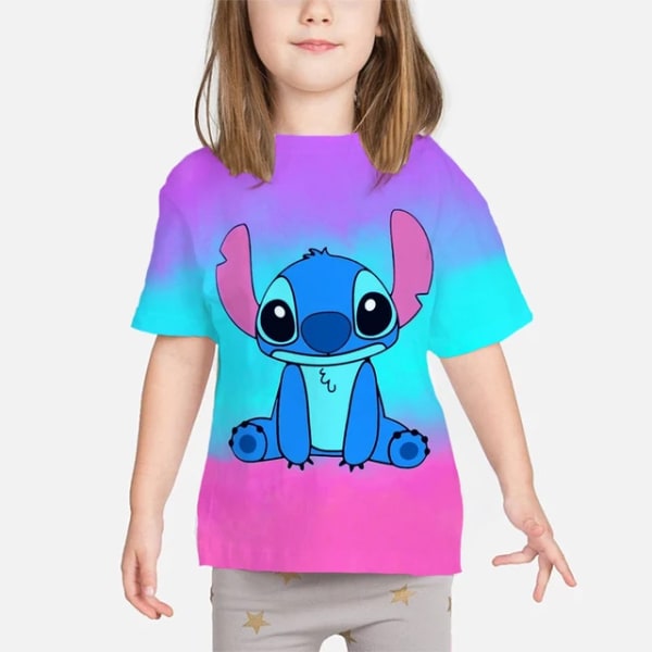 Ny Kawaii Lilo Stitch Rolig tecknad T-shirt Barn Flickor Stitch Söt Manga T-shirt Y2k Grafisk Pojkar T-shirt Streetwear Top Tees 3 130