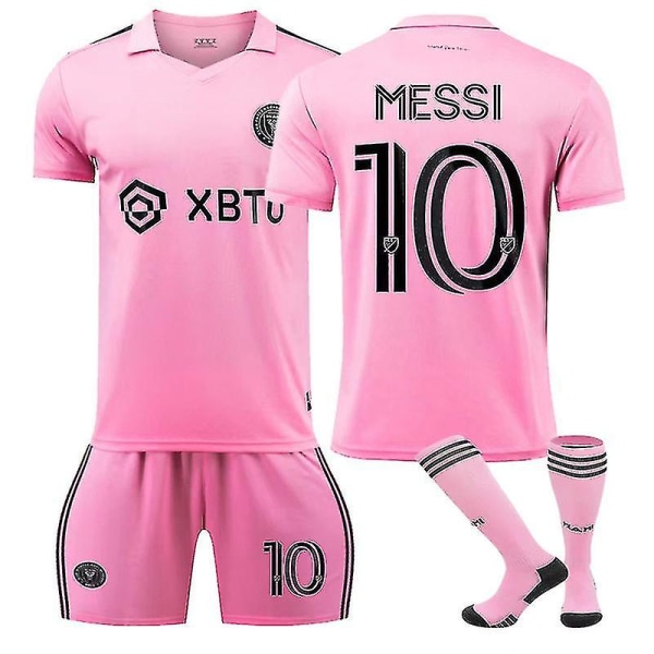 Messi Football Kit Match Fotbollströja Träningsoverall Skjortor Shorts Strumpor Set BlackNumber 10 18 yards