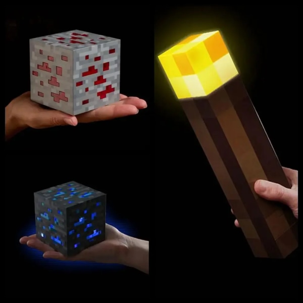 NYTT minecraft Steve Light Up creeper LED Night desktop Light Luminous Toys creeper modell Toy Torch Handhållen&Väggfäste barngåva new