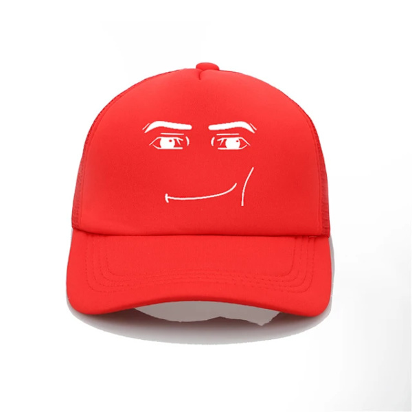 Roliga modehattar Anime Robot Robloxs Face Cap Sommar Män kvinnor justerbart solskydd Pappa hatt Red 54-60cm