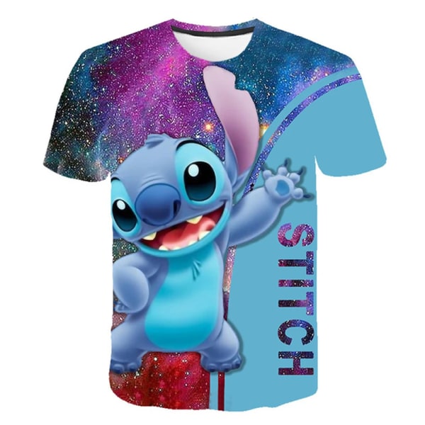 Kawaii Lilo Stitch Rolig tecknad T-shirt Barnstygn Söt Manga T-shirt Y2k Grafisk T-shirt för flickor Streetwear Boys Top Tees 15 140