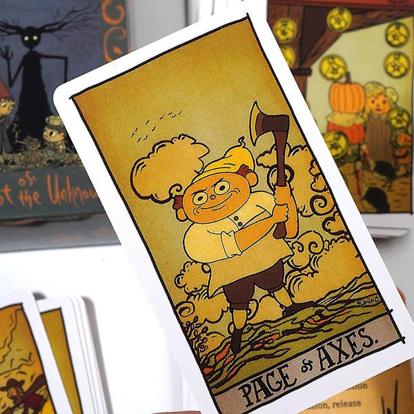 Tarot av den okända tredje ficktrycket 78-korts däck skogsman eller grodan spådomsspådom förseglad skogsman Pink none