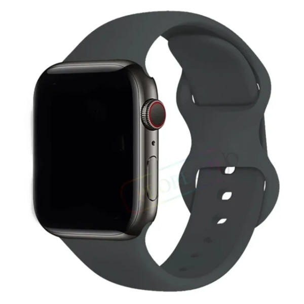 Lämplig för äpplen Silikonrem För Apple Watch Band 44mm 40mm 45mm 42-38-41mm original 1 1 armband iwatch series 8 7 se 3 4 5 6 9 ultra 15 gray 38mm-40mm-41mm M-L