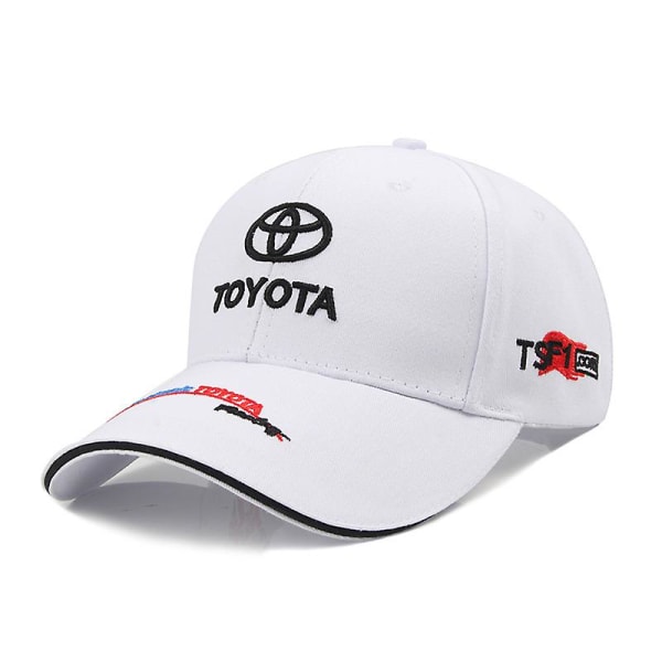 Broderad billogotyp cap F1 Racing-hatt med böjd brätte White adjustable