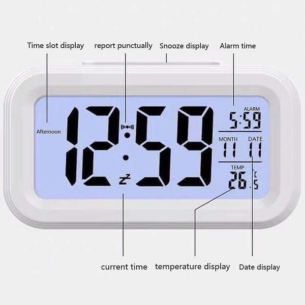 Digital väckarklocka, acsergery 5,6" led-displayklockor Snooze aktiverad natt null none