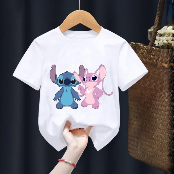 Disney Lilo Stitch Barn T-shirt Kawaii T-shirt Anime Tecknade Barn Casual T-shirt Barn Flicka Pojke Mode Y2K Topp 011634 140