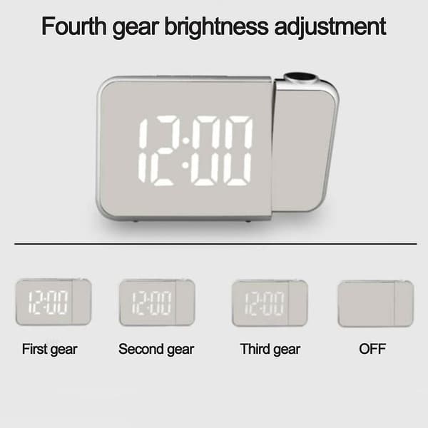 Projektionsväckarklocka - Digital klocka Med Termometer Hygrometer Och USB -laddare Green light