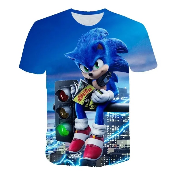 Boys Sonic T-Shirt Barn T-shirts Baby Boys Casual Kortärmad T-shirt med print för pojke Sommar Barn T-shirts Toppar 10 120