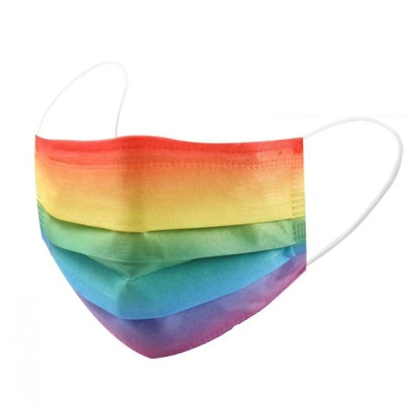 50 st Ansiktsmasker för vuxna 3-lagers Rainbow